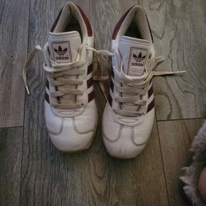 Adidas White and Maroon Women's Shoes